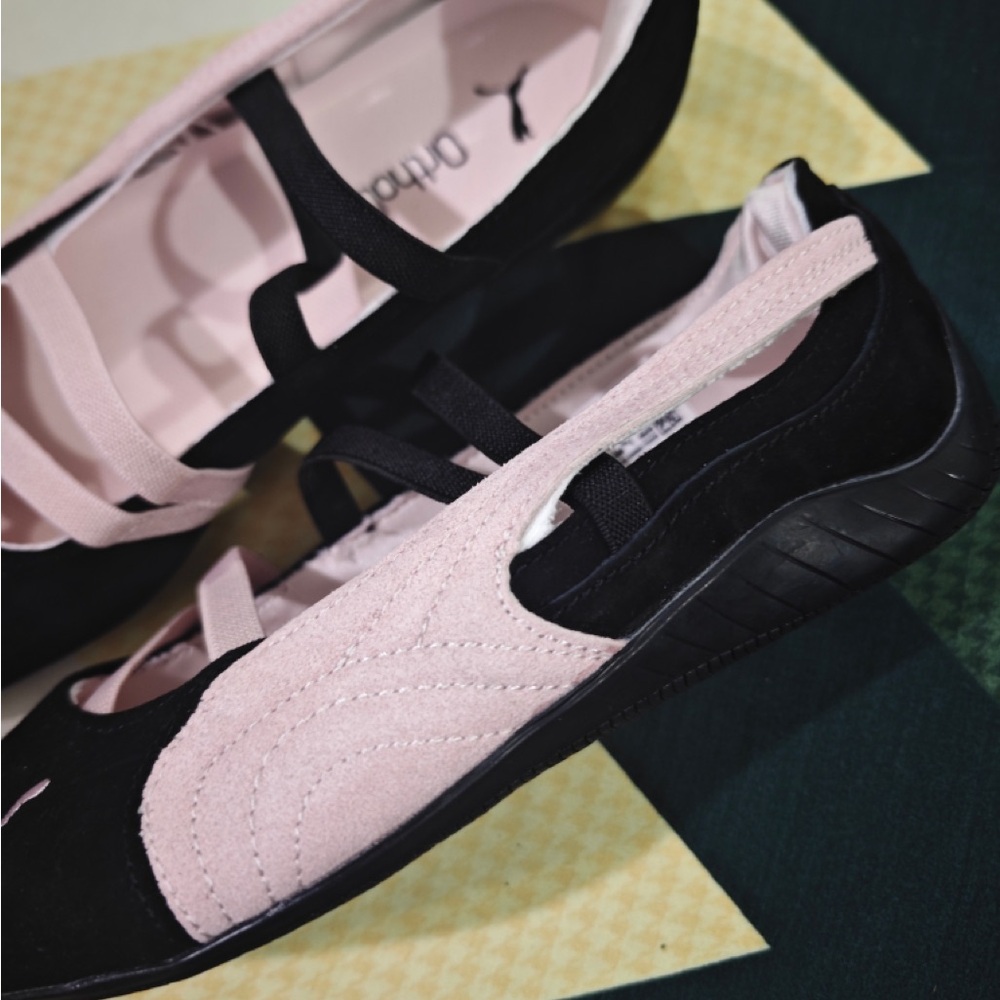 Puma Women Black and Light Pink Mary Jane Ballet Flats - Picture 3 of 7
